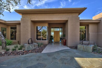 Front Entry with custom sclptures