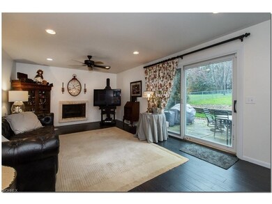 Large Family Room with Fireplace, Hardwood Floors 