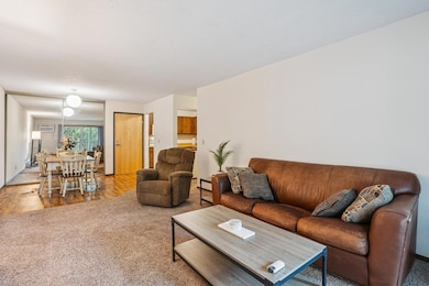 Looking back to the front door from the living room.