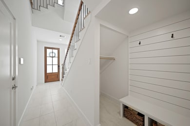 At the opposite end of the hall is a functional mu