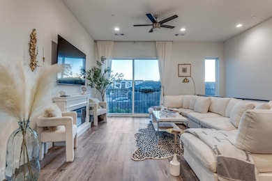 Living area featuring visible vents, a wealth of n