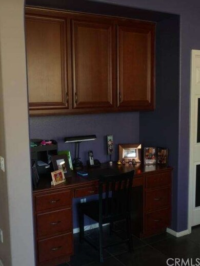 Office work station in the kitchen.
