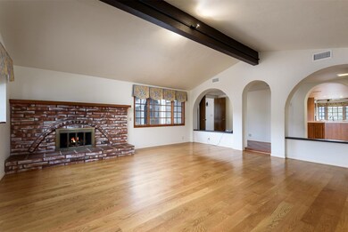 Living room with fireplace