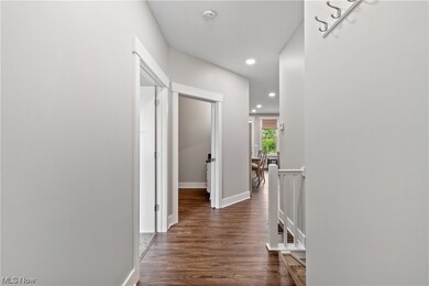 Foyer with easy to maintain luxury vinyl plank flooring.
