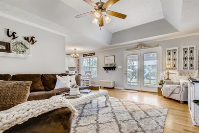 French doors lead to a wonderful outdoor entertaining area.