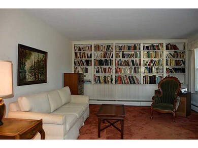 Living Room. Large living room with built in book
