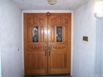 HARDWOOD DOUBLE DOOR WITH STAINED GLASS