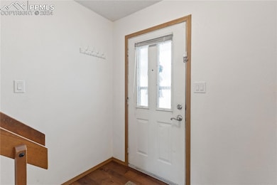Entryway with a wealth of natural light and hardwo