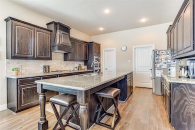 Open kitchen with large island