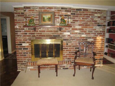 2 sided fireplace in living room.