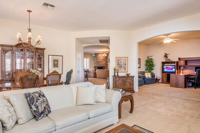 Living/Dining/Den View to Family-Kitchen