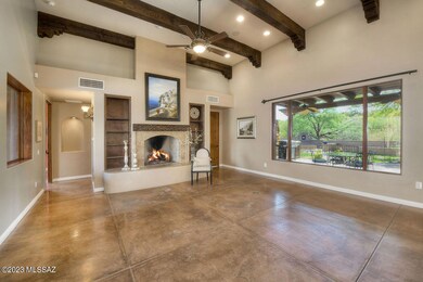 Living Room & Dining Room w/ Fireplace