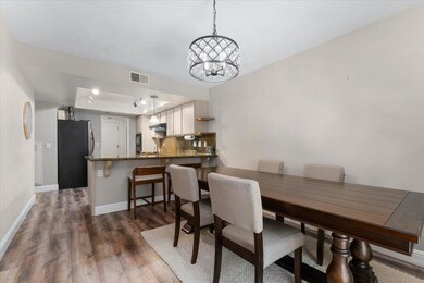 View from dining room into kitchen