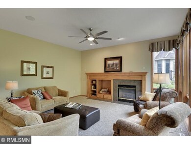Spacious main floor family room with built-ins and