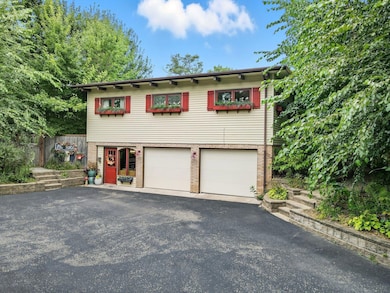 Extra large garage and driveway