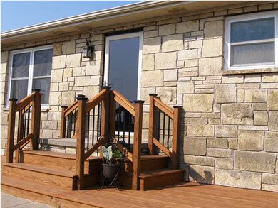 A closeup of the front entrance with the beautiful