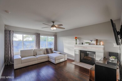 Second living space with fireplace