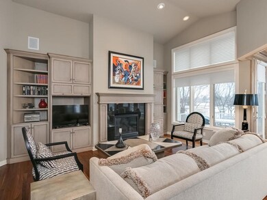 Dramatic vaulted ceilings and beautiful walnut har