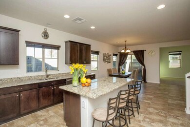 Kitchen open to dining
