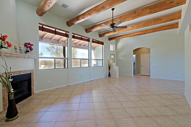 Greatroom with Vega Beams and fireplace