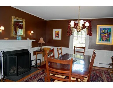 Dining Room. with lovely fireplace