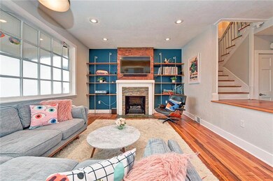 Living room fireplace