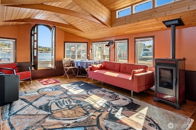 Vaulted ceilings above create a sense of space and breathability in the main living space.