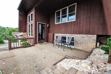 The pebbled entryway