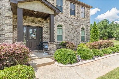 Property entrance with brick siding