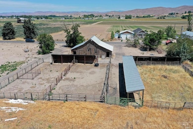 Aerial view of sparsely populated area with a mountain backdrop