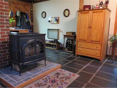 Living Room. with heat stove