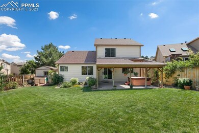 Rear View of home, over-sized covered patio and be