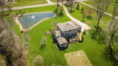 This is an aerial view of the rear of the home sho