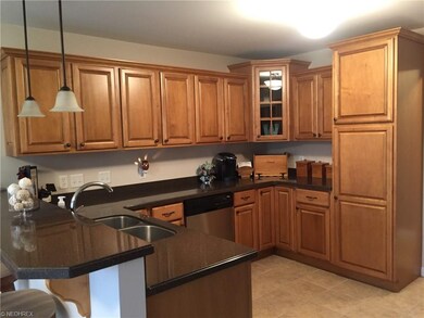 Maple Kraftmaid kitchen w/Corian countertops.