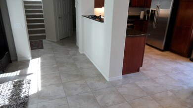 Tile flooring in most areas downstairs