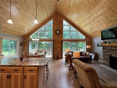 Beautiful great room with lots of windows.