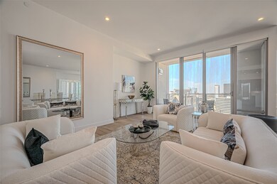 Bright and spacious living room with large windows