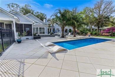 Gorgeous saltwater pool with new stone deck