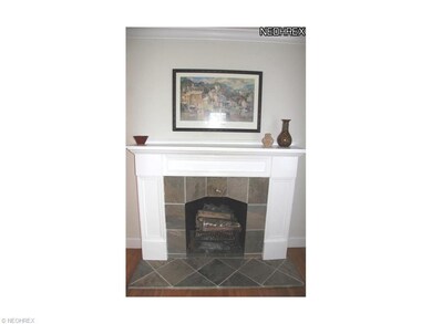 Detail of feature fireplace with slate surround an