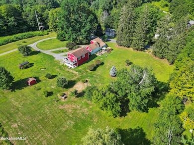 Aerial looking toward driveway