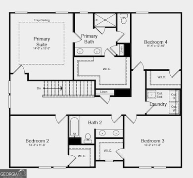 Second Floor Plan - Additional highlights include: covered back patio, and a fireplace in the great room