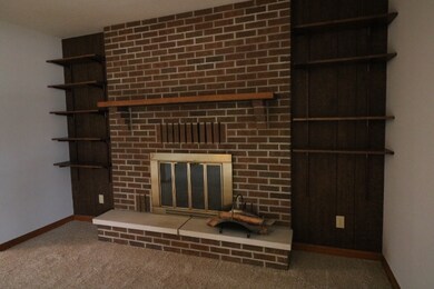 Woodburning fireplace.