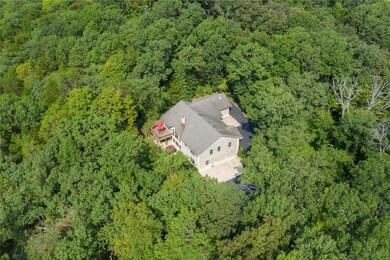 Aerial drone photo of the home and acreage
