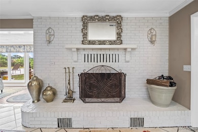Wood burning fireplace