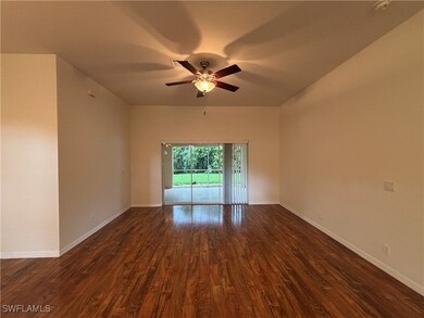 Spare room featuring ceiling fan and wood finished