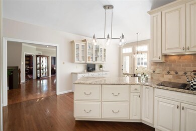 Updated chef's kitchen open to family room.