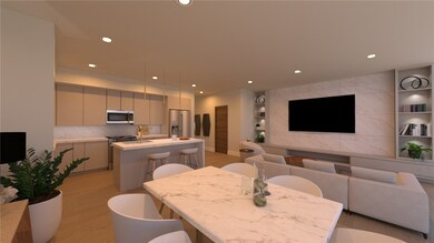 Light Color Scheme - Cabinets and tile around TV a