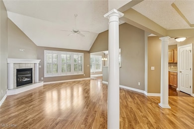 Gas fireplace, Plantation blinds, gleaming floors.