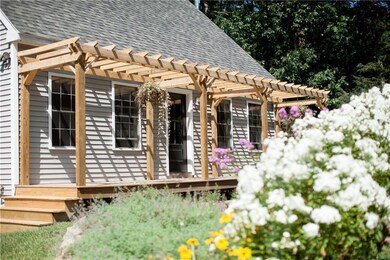 The formal entryway is covered by...
