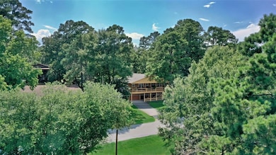 This photo showcases a serene lakeside neighborhoo